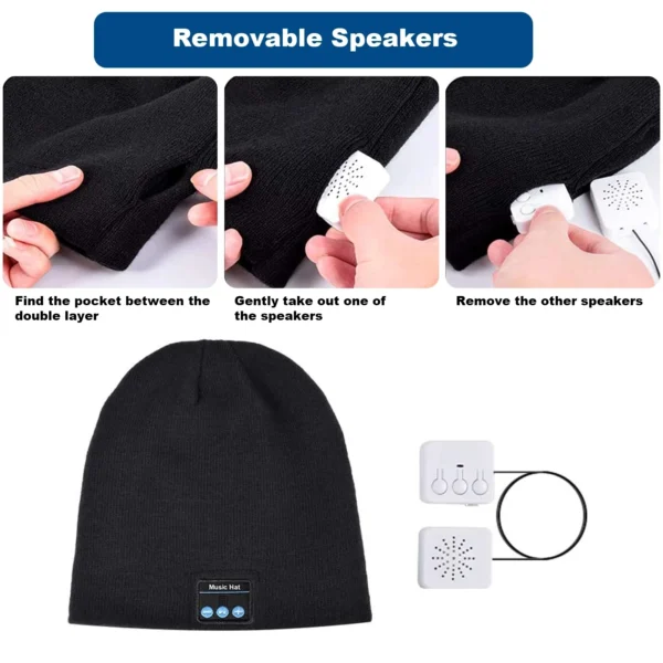 Bluetooth Headphone Wireless Smart Cap Headset Warm Beanie Speaker Hunting Camping Running Music Earphone Hat Rechargeable - Image 5