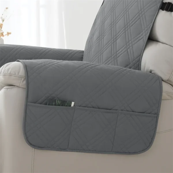1seater Recliner Cover Anti-dirty Non-slip Armchair Slipcover with Elastic Strap Sofa Couch Furniture Protector for Living Room - Image 4
