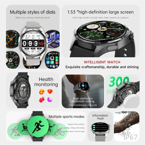 For HUAWEI GT5 Pro GPS NFC Smart Watch Men 360*360 AMOLED Screen Heart rate Bluetooth Call IP67 Waterproof Man Smartwatch 2024 - Image 2