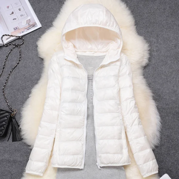 Women Puffer Jacket 15 Colors Plus Size 5XL 6XL 7XL 2022 New Spring Autumn Female Ultra Lightweight Packable Hooded Down Coats - Image 2