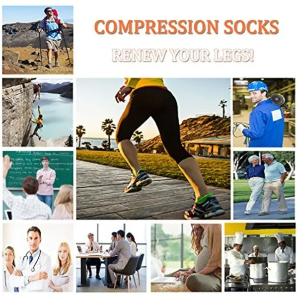 Medical Zipper Compression Socks Female Varicose Socks Man Edema Pregnancy Nurse Long Socks Running Cycling Travel Basketball - Image 2