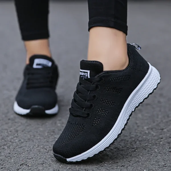 Women Casual Shoes Fashion Breathable Walking Mesh Flat Shoes Sneakers Women 2021 Gym Vulcanized Shoes White Female Footwear - Image 2