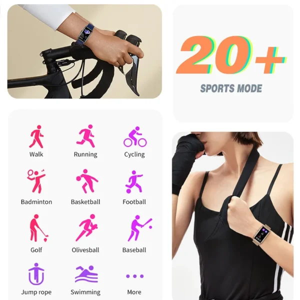 For Android IOS Smart Bracelet Women Smartwatch Men Heart Rate Blood Oxygen Waterproof Sport Smart Band Watch For Ladies +Gift - Image 4