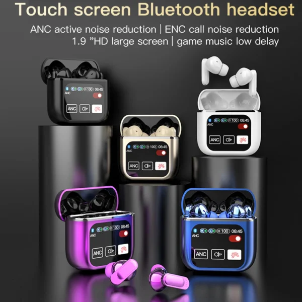 LED Touchscreen SE60 Wireless Bluetooth Headphone TWS Earphones Visible Active Noise Cancellation Sport Earphone - Image 2