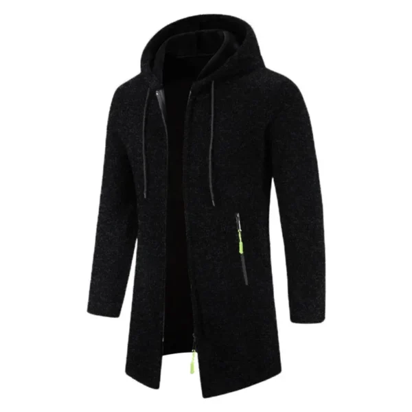 Sweatwear Men's Hoodies Long Sleeve Sweatshirts for Men Zipper Hooded Mens Oversize Winter Top Jacket Coat Black Sweater - Image 2