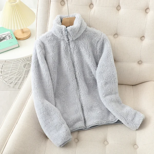 Women's Fleece Coat Winter Warm Thicken Jacket Two-Sided Wear Double-Sided Velvet Coral Fleece Coats Polar Fleece Jackets - Image 2