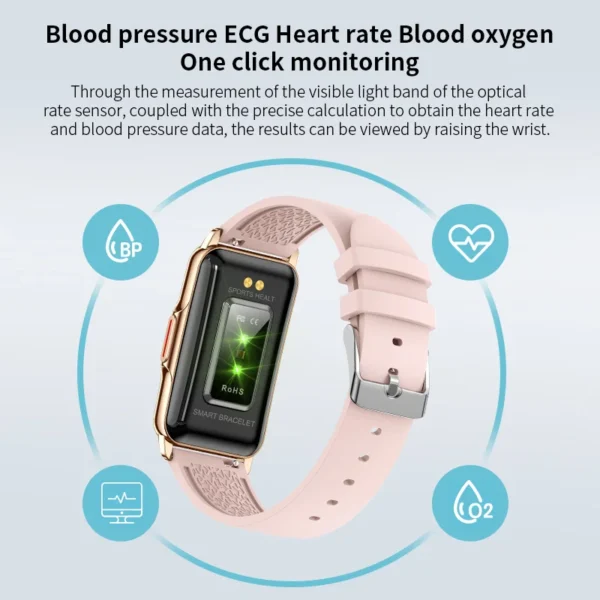 For Android IOS Smart Bracelet Women Smartwatch Men Heart Rate Blood Oxygen Waterproof Sport Smart Band Watch For Ladies +Gift - Image 6