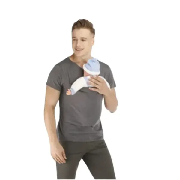 Safety Kangaroo Pocket T-Shirt Baby Carrier Pregnancy Top Clothes Summer Mother Father Soft Feeding Polyester T Shirt - Image 3