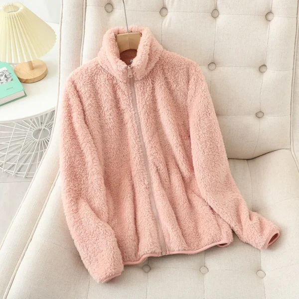 Women's Fleece Coat Winter Warm Thicken Jacket Two-Sided Wear Double-Sided Velvet Coral Fleece Coats Polar Fleece Jackets - Image 3