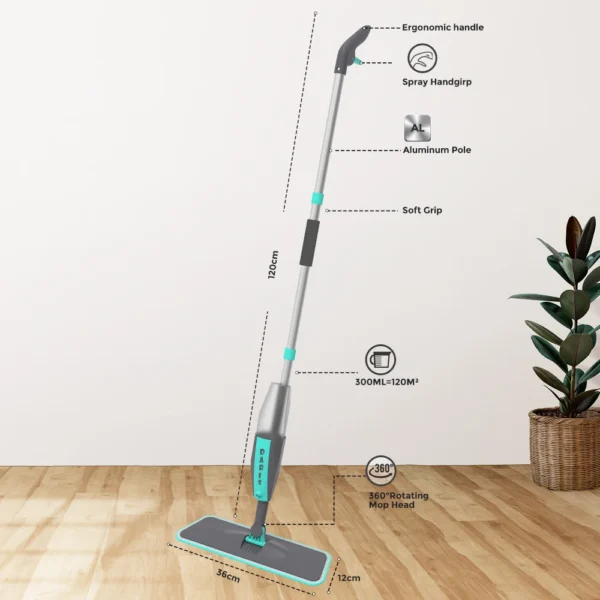 Magic Floor Cleaning Sweeper Brooms With Microfiber Pads 360° Rotation Flat Spray Floor Mop Broom For Cleaning Home Spin Mop - Image 3