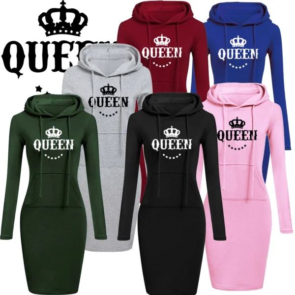 Women's Slim Hoodie Dress Dress Casual Knee Skirt Hoodie High Quality Hooded Sweatshirt Casual Women's Queen Hoodie Skirt