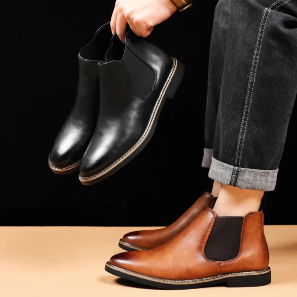 MAEDEF Classic Casual Men High Quality Brand Chelsea Leather Boots 2024 Fashion Anti-slip Waterproof Comfortable Soft Mens Boots - Image 2