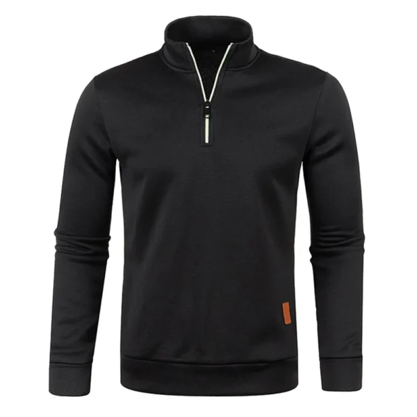 Men Sweatshirts Spring Thicker Pullover Half Zipper Pullover for Male Hoody Outdoor Sweatshir Autumn Solid Color Turtleneck Swea - Image 6