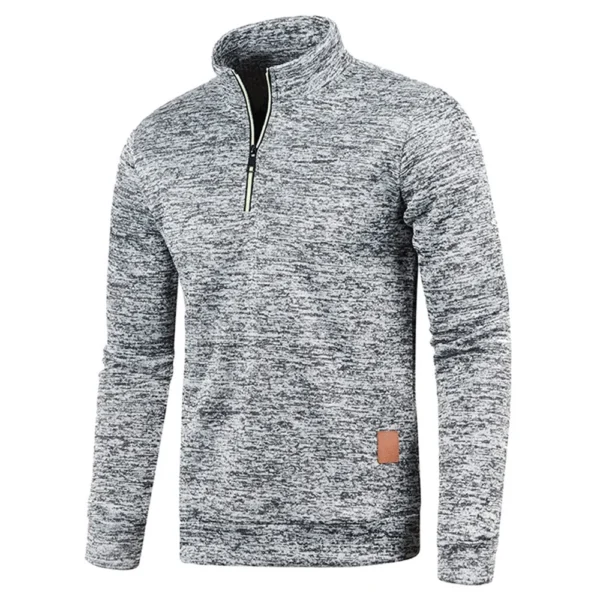 Men Sweatshirts Spring Thicker Pullover Half Zipper Pullover for Male Hoody Outdoor Sweatshir Autumn Solid Color Turtleneck Swea - Image 3
