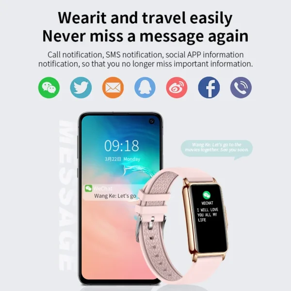 For Android IOS Smart Bracelet Women Smartwatch Men Heart Rate Blood Oxygen Waterproof Sport Smart Band Watch For Ladies +Gift - Image 5